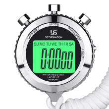 Digital Stopwatch Timer for Coaches, Combining High Quality Stopwatch Features with 20 Laps Split Memory and Absolutely Silent Operation, Ideal for Mu