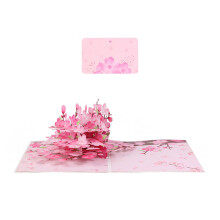 Peach Blossom Popup Card With Envelope For Mothers Day Anniversary Birthday Thanksgiving Valentines Day Greeting Card