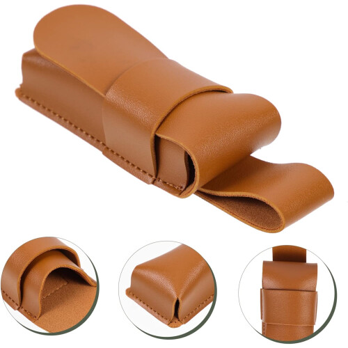 Harmonica Case Robust Leather Case for Musical Instruments for On the Go Portable Box for Harmonica 13x4x3.5cm brown 2