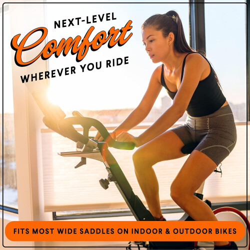 Capa de gel para selim de bicicleta, extra larga e acolchoada para encaixe universal em bicicletas Peloton, espuma viscoelástica com design 2