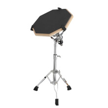 Drum Practice Pad with Stand, Height Adjustable Legs, Quiet Practice Pad for Drummers, Black