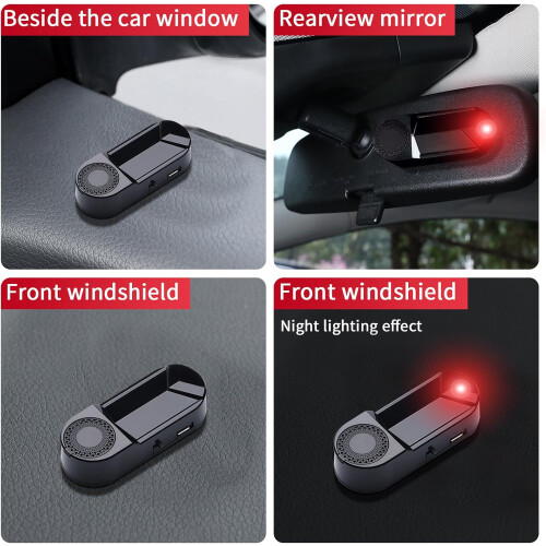Solar Powered Fake Car Alarm with Red LED Light, Intelligent Light Sensor 2