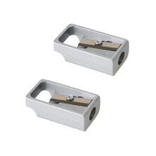 Metal Pencil Sharpener Single Hole Zinc Alloy Manual Pencil Sharpener for Home School Office (Square)