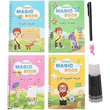 Magic Exercise Book, Reusable Writing Exercise Book for Preschool Children, Reusable Handwriting Workbooks, Magic Books for Children Arabic