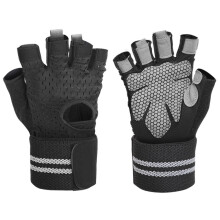 Guantes transpirables para entrenamiento, fitness y levantamiento de pesas, protección completa de la palma con diseño antideslizante, muñequeras