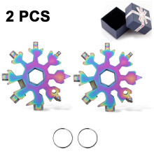 Roestvrijstalen multitool met sneeuwvlokdesign, multitool sleutelhanger, voor outdooractiviteiten zoals reizen en kamperen. Compact en duurzaam, met