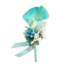 Decorazioni per feste di matrimonio con corsage fatto a mano, boutonnière con calla e giglio per accessori formali, fiori artificiali di seta per