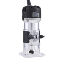 800W 6-Speed Electric Wood Router with 6.35mm Collet & Included Router Bit, Black