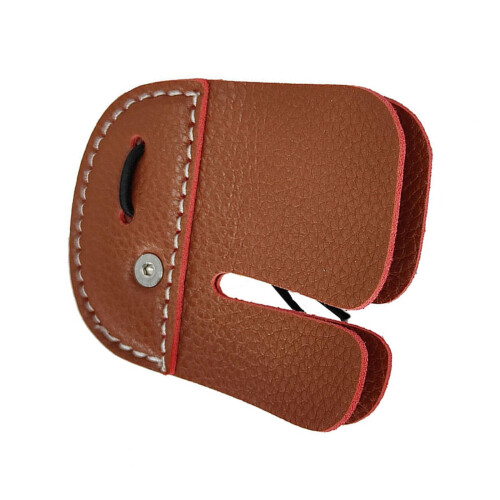 Leather Finger Guard DualLayer Finger Tab Protector Protective Pad For RightHand Brown