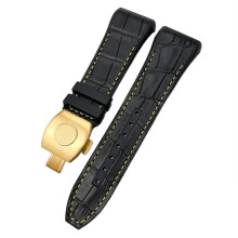 Franck Muller Watch Strap 28mm Cowhide Silicone Nylon Rubber Folding Buckle Watch Straps for Men Black Yellow Gold 28mm
