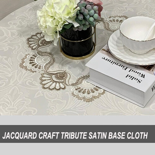 Waterproof Round Tablecloth With Lace Macrame Edge, 175cm Round Tablecloth, Model B For Dining And Kitchen 2