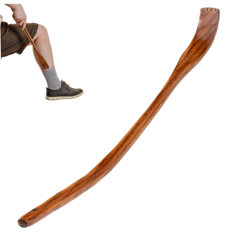 Back Scratcher Natural Wooden Smooth Handheld With Extended Curved Handle For Itch Relief For Adults Elderly Men Women