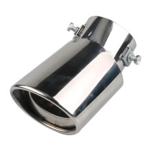 Car Exhaust Tip Universal Muffler 63mm Stainless Steel Curved Chrome Noise Reduction Silver