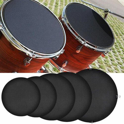 Drum Mute Pad 14 Pieces Rubber Quiet Silencer for Drumming Practice Pad Black 2