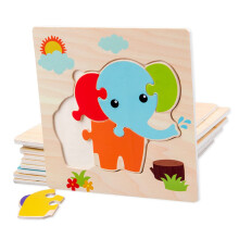 5 Pieces 1 Set Cartoon Wooden Puzzles Puzzle Mat Educational Puzzles Wooden Puzzle for Puzzle Board Made of Wood Wood