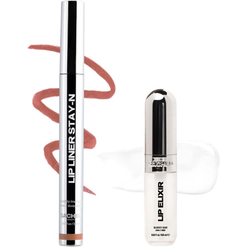 sacheu lip liner stay-n and lip elixir duo #03 rose pink