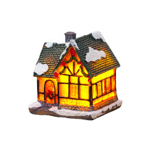 Encantadoras escenas de pueblos navideños, kits de adornos en miniatura con casas navideñas iluminadas con LED, para una decoración navideña