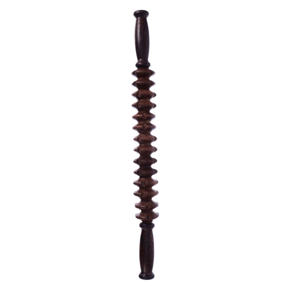 Wooden Fascia Massage Roller Stick 49cm Manual Muscle Roller For Deep Tissue Massage Meridian Therapy Hickory Wood
