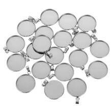 kit 20 peças acessórios aço inoxidável tampa redonda prata 20 mm