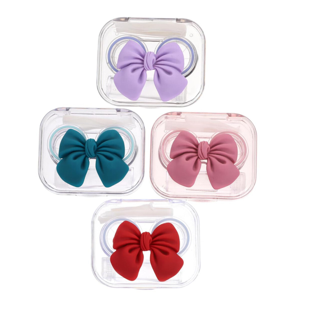 4piece contact lens case, cute colorful organizer for lids and practical storage box for lenses