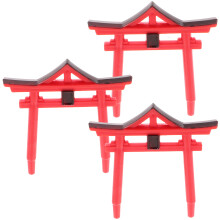 3 Piezas Adorno Acuario Torii Para Peces Y Microjardín