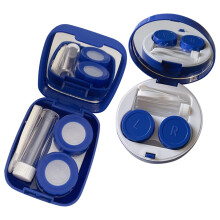 2 pieces lens storage container beauty lens case round and square lens holder solution for eye care