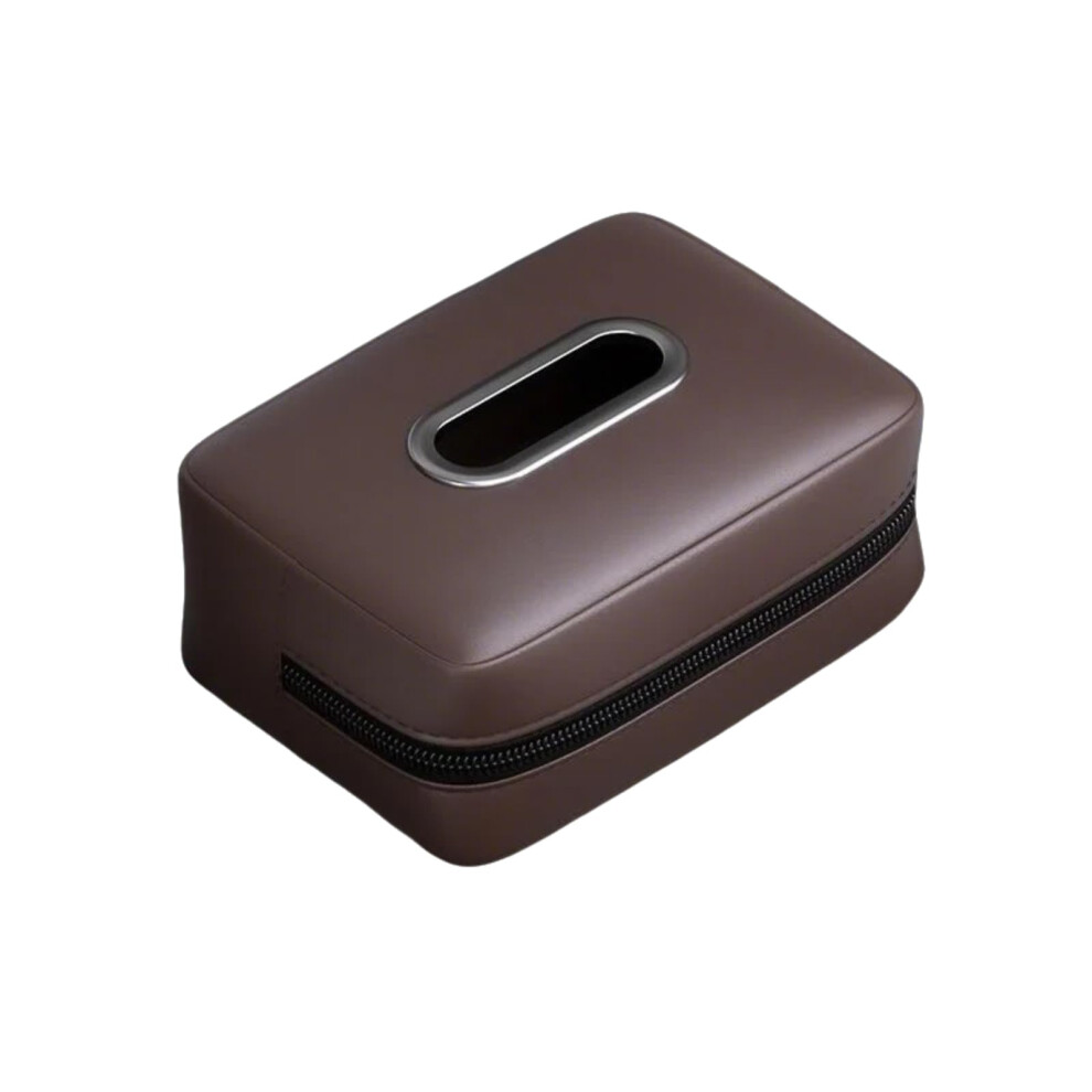 Upgraded Leather Tissue Box For Car, Practical Car Organizer, Auto Napkin Holder, Spacesaving Fabric Container, Brown 9001264419035