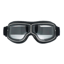 Motorbril met krasbestendige lens, vintage pilotenbril voor motor en quad, winddicht en stofdicht ontwerp met UV-bescherming, comfortabel
