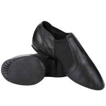 Chaussures de jazz avec tige en cuir PU, chaussures de danse à enfiler pour femmes et hommes, chaussures de performance à semelle fendue avec