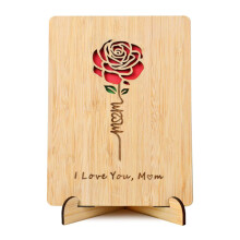 Sustainable Wood Crafted Memorial Card 8x6 Handcrafted Wooden Keepsake Card For Birthday Wedding Anniversary Decor