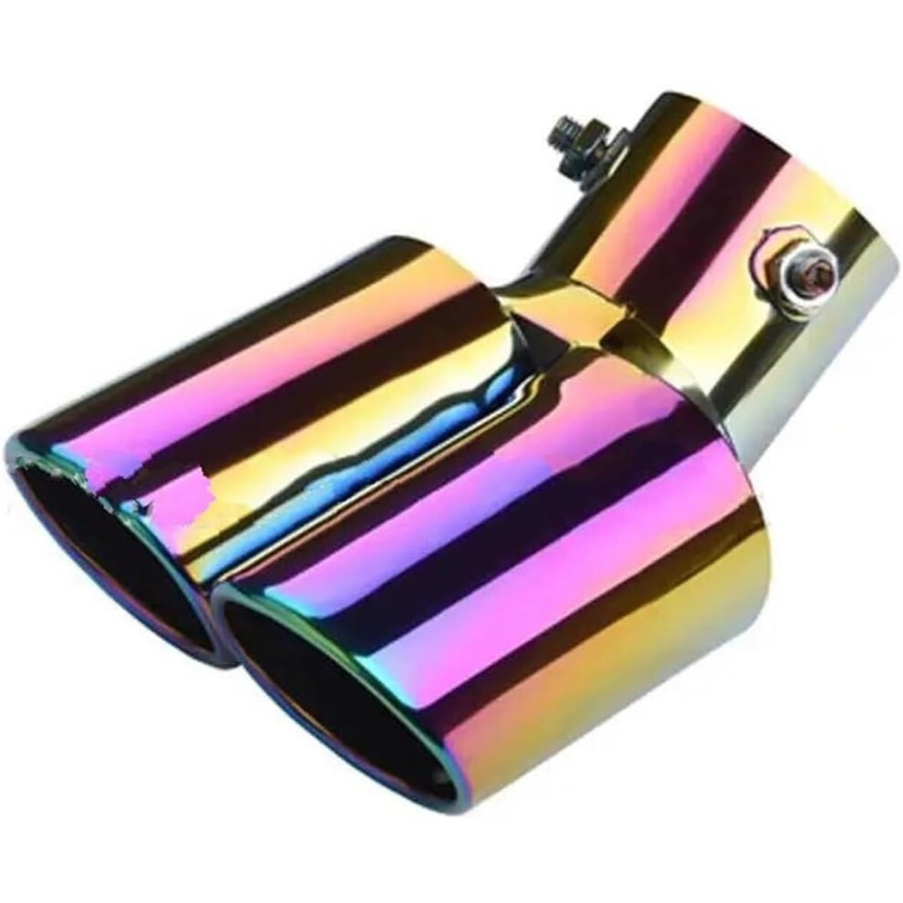 Exhaust Tip Stainless Steel Car Tailpipe Dual Tailpipe Throats, Rear Pipe Guard, Muffler Exhaust Tip Purple 9001264419554