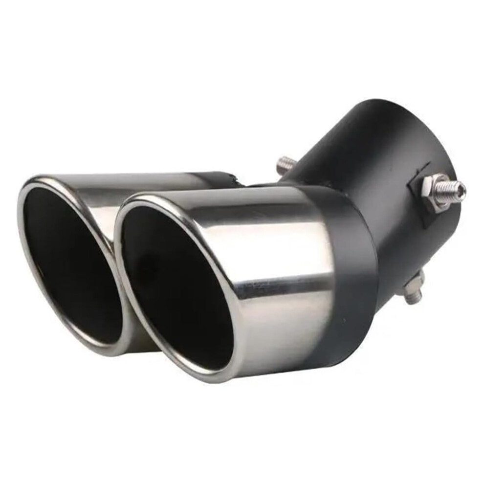 Stainless Steel Car Exhaust Tip, Stylish Universal Dual Tailpipe Muffler, Easy Nodrill Install 9323874531489