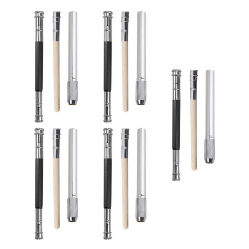 15 Unidades Extensor De Lápiz Acero Inoxidable Madera