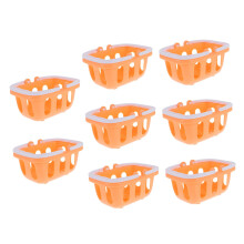 8 pieces mini shopping basket for groceries, designed for roleplaying in supermarkets, orange.
