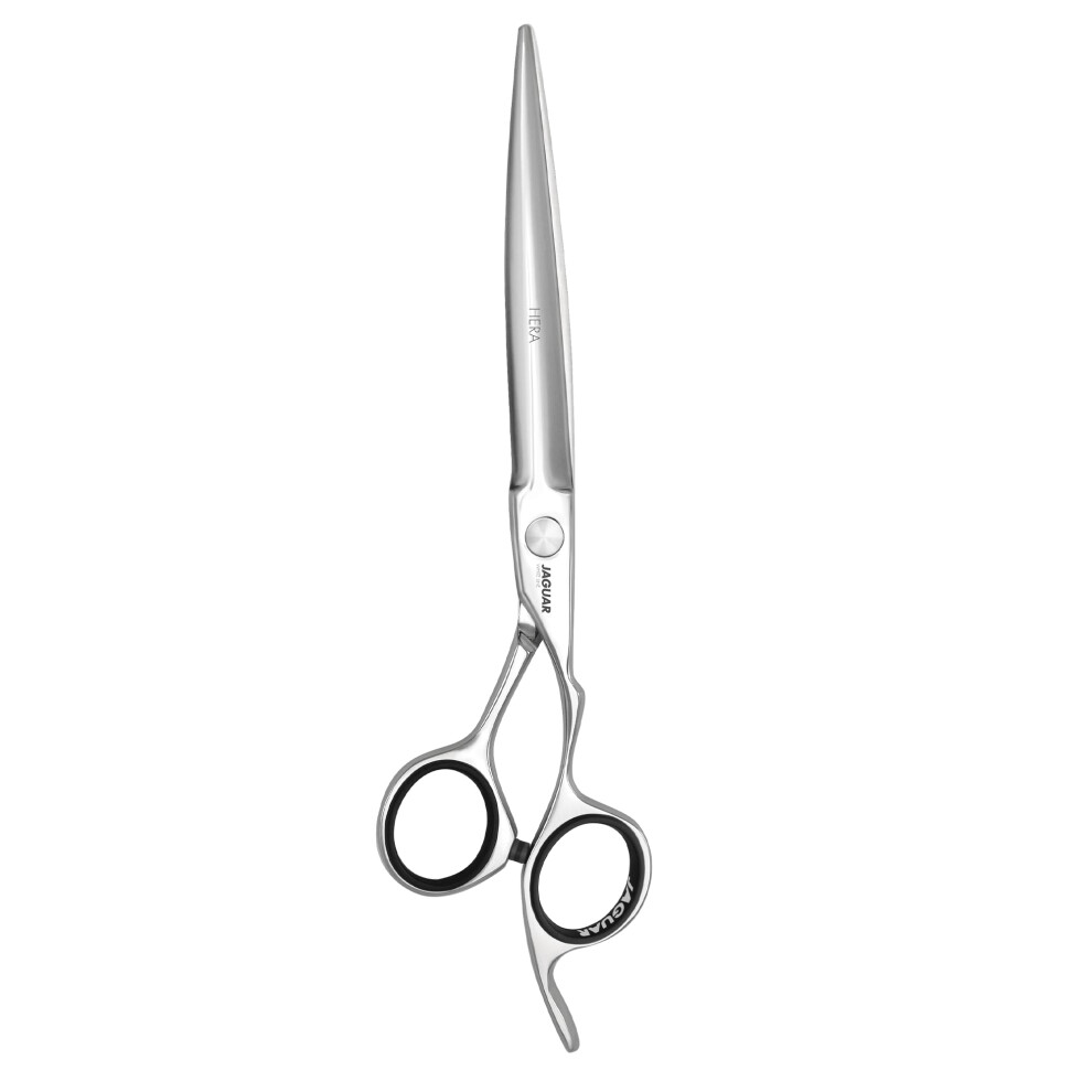 White Hera 7.0 Inch Hairdressing Scissors In Crane Design With Forged Finger Hook And Rounded Dagger Blade Polished Made In Germany