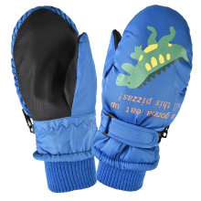 Guantes de nieve para niños con forro polar, manoplas cálidas y aislantes con palma de PU para clima frío, guantes impermeables y resistentes al