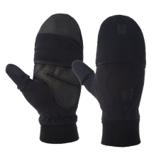 Manoplas de cuero para clima frío, guantes de invierno cálidos de piel de cordero con protección térmica forrada de vellón, cierre de muñeca
