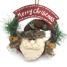 Decoración para el hogar y la oficina, figura de muñeco de nieve navideño con hojas de pino de plástico y ratán, adornos festivos para la repisa