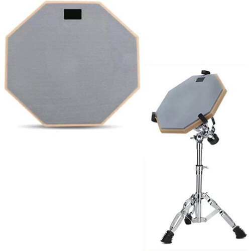 Drum Practice Pad 2 Pieces 8 Inch Rubber Wood Training Mute Pad Grey 2
