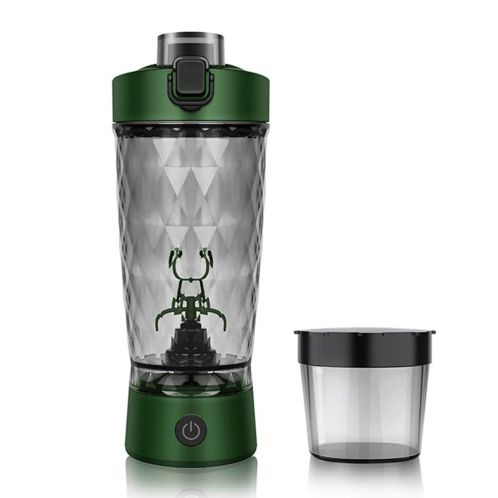 Electric Protein Powder Mixing Cup, Automatic Shaker, Blender, Shake, 650 ml, for Milk, Coffee, Gym, Outdoor, Green Size