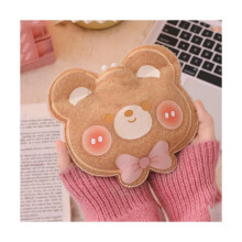 Cute hot water bottle cover for girls, plush hand warmer, reusable heat pack for winter, gift, office, home