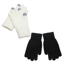 Gants d'hiver tactiles pour femmes, gants chauds en laine mérinos mélangée et tissu doux et hypoallergénique, gants élastiques avec poignet