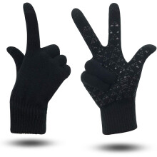 Guanti in maglia per touchscreen, mantengono le mani calde, guanti invernali con palmo dalla trama antiscivolo, guanti traspiranti per tutte le