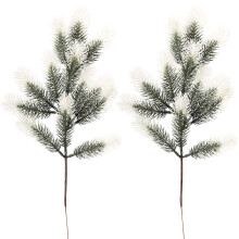 Adornos navideños festivos de bayas blancas, decoración rústica campestre para decoración navideña DIY y adornos para el hogar (Blanco