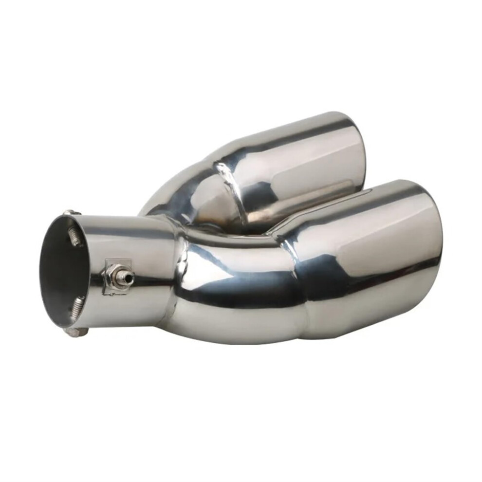 Car End Pipes Stainless Steel Dual Exhaust Tips Universal 3.86.3 Cm Bend Muffler Tail Pipe Silver 9001264422387