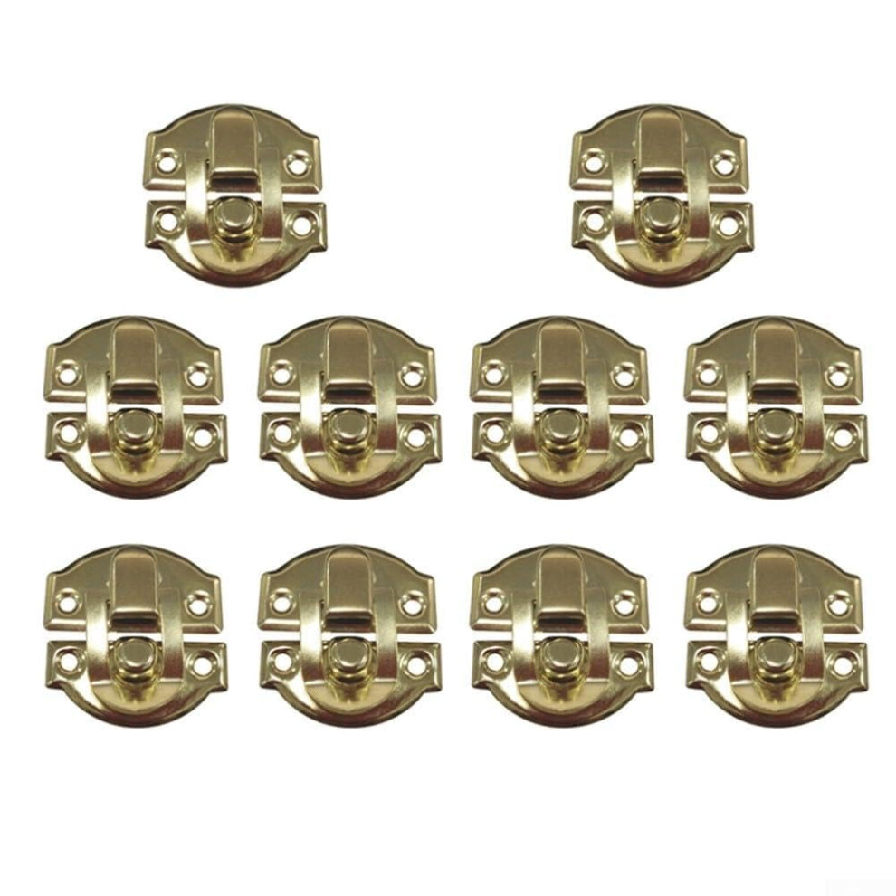 Toggle Catch Lock Mini Antique Bronze Latch Clasp Hasps 10Pcs Screws Included For Suitcase Box Mailbox Chest Trunk Iron Yellow Retro 9001264421113