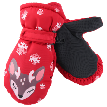 Guantes de invierno para niños, manoplas de esquí cálidas y transpirables con ajuste regulable y cubierta impermeable, diseño antideslizante para