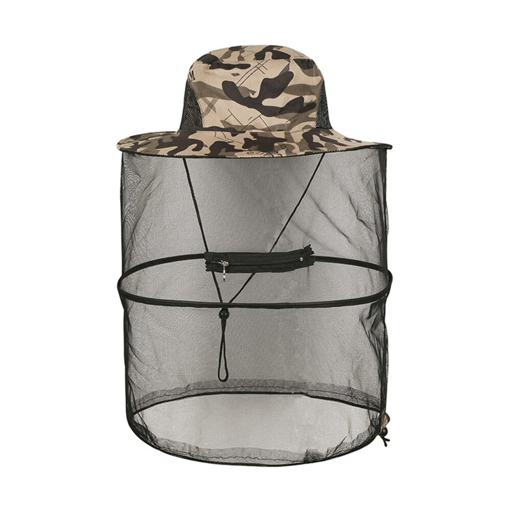 Beekeeping Hat With Veil Netting, Unisex Antimosquito Grey Camouflage Cap For Beekeepers 9323874531960