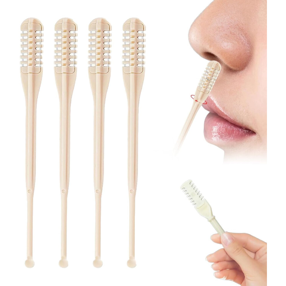 Nose Hair Trimmer 4Pcs Set Manual Nasal Hair Trimmers For Men And Women Rotating Nasal Hairs Remover Split End Trimmer