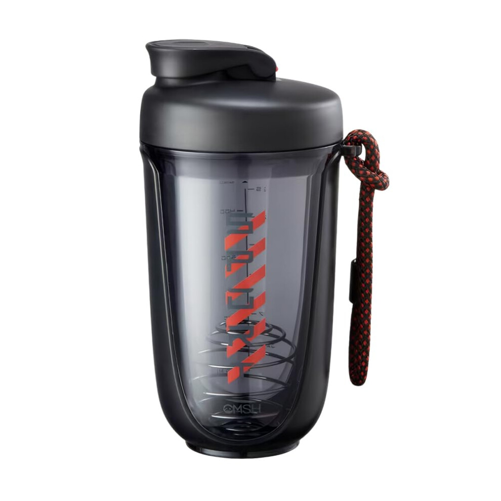 590 ml drinking shake bottle with shaker ball, whey protein powder mixer, detachable drinking cup